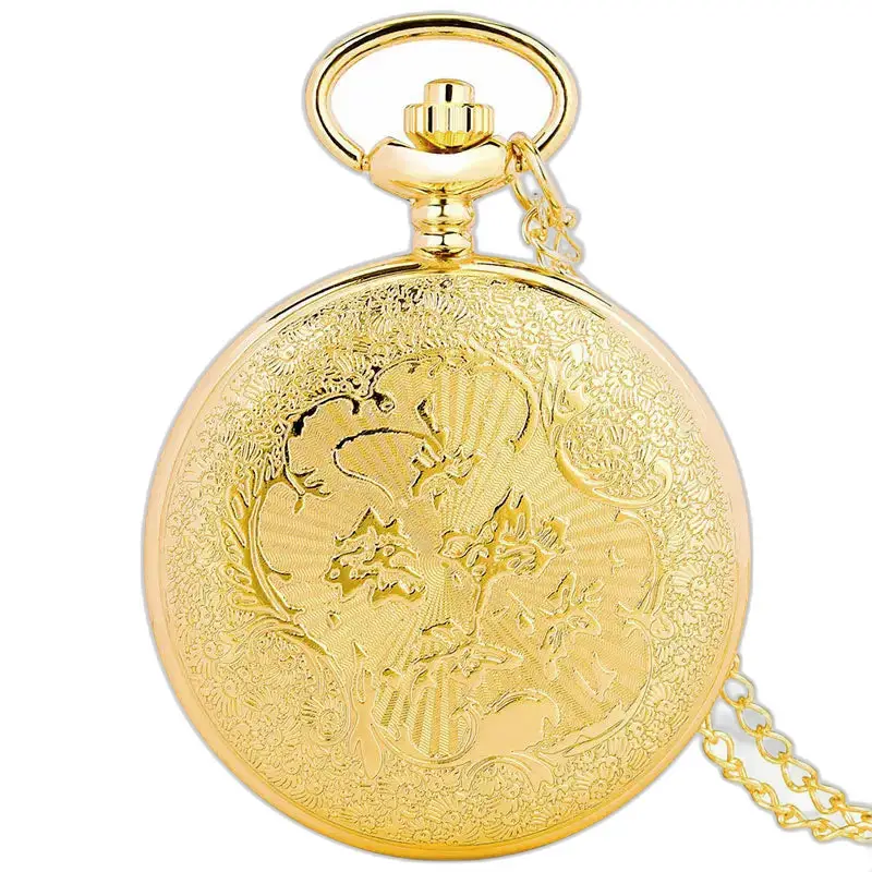 Luxe smaragd gouden kettingzakhorloge
