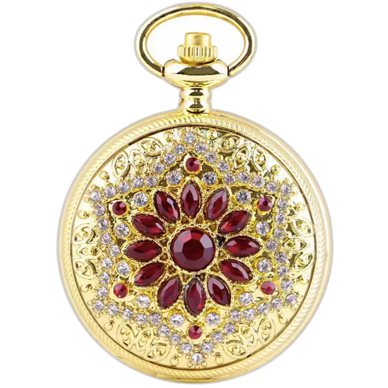 Zakhorloge Gouden Ketting Robijn Stenen Luxe