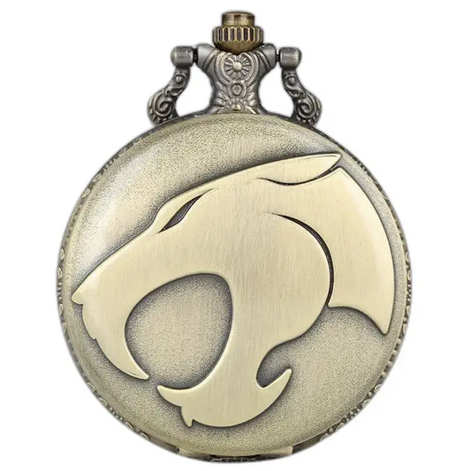 Bronzen panter ketting zakhorloge