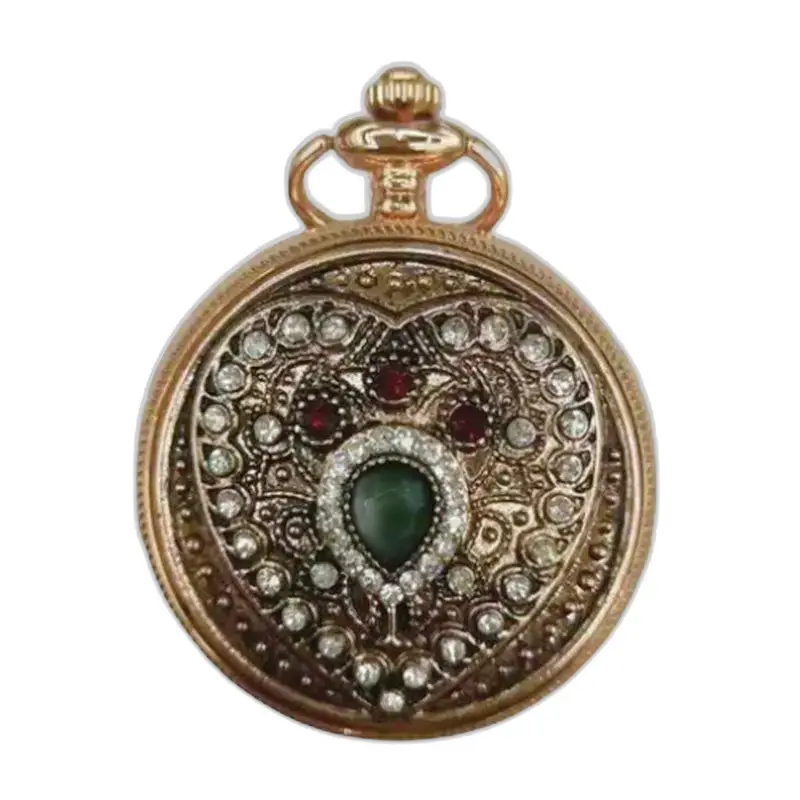 Zakhorloge Klassieke gouden en stenen hangerketting - 4