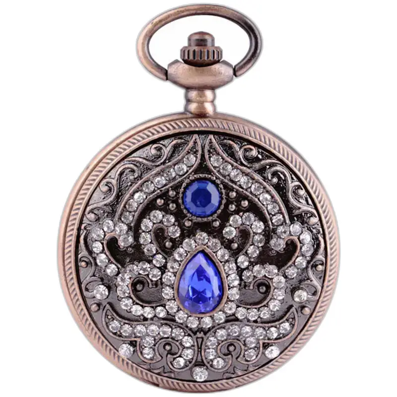 Elegant zakhorloge met blauwe stenen ketting