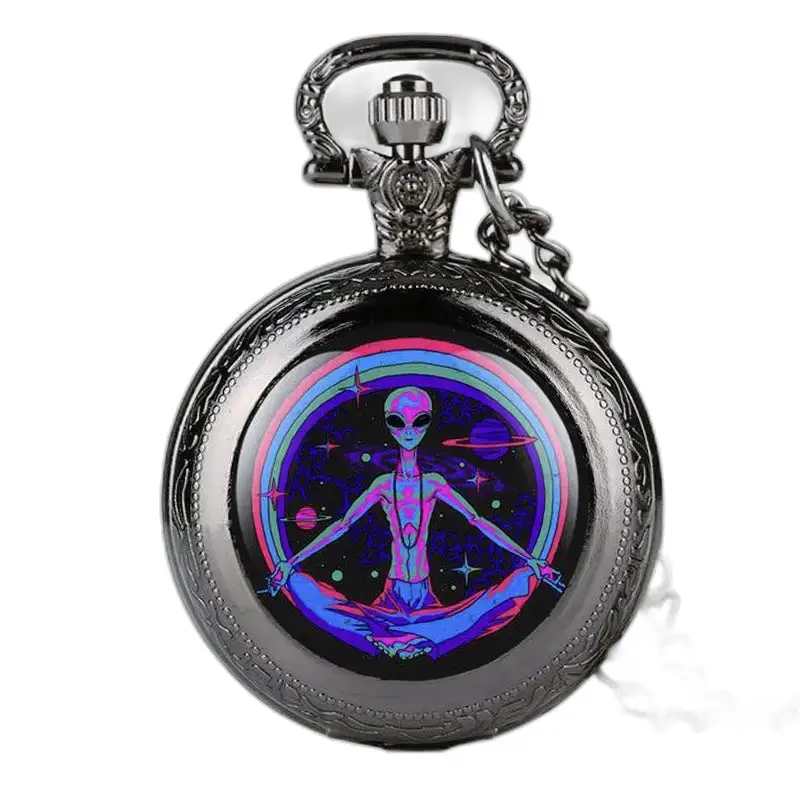 Montre à Gousset Collier Psychedelische Alien - Argent