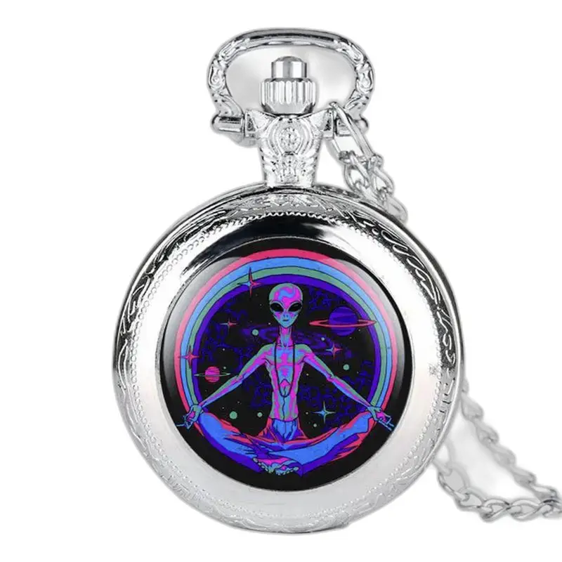 Montre à Gousset Collier Psychedelische Alien - Noir