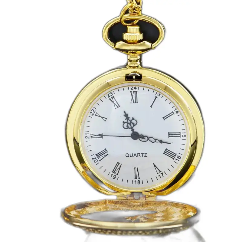 Dames gouden kwarts kettingzakhorloge