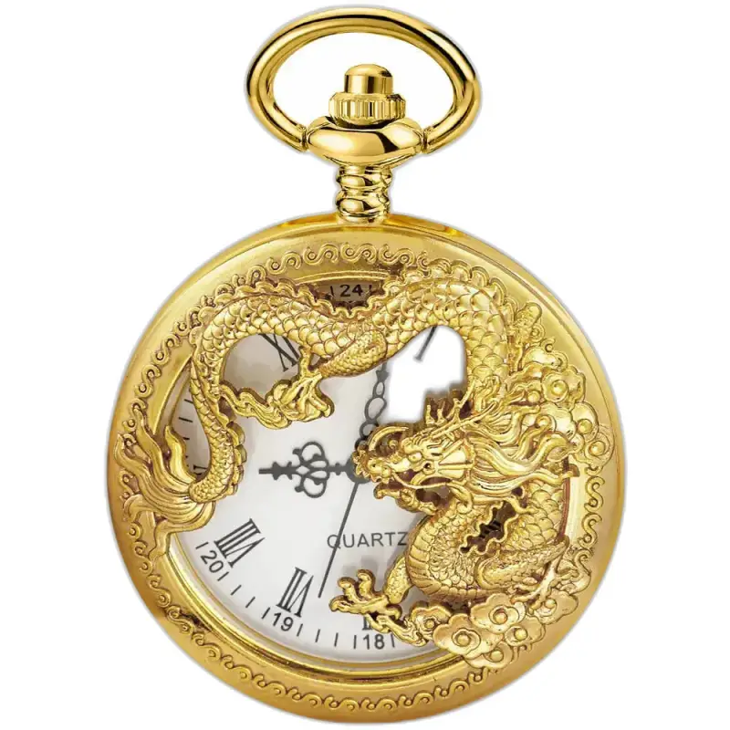 Dames gouden kwarts kettingzakhorloge