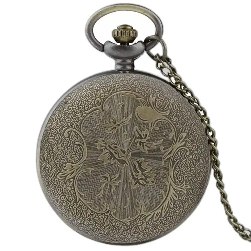 Fancy bronzen Snowl kettingzakhorloge