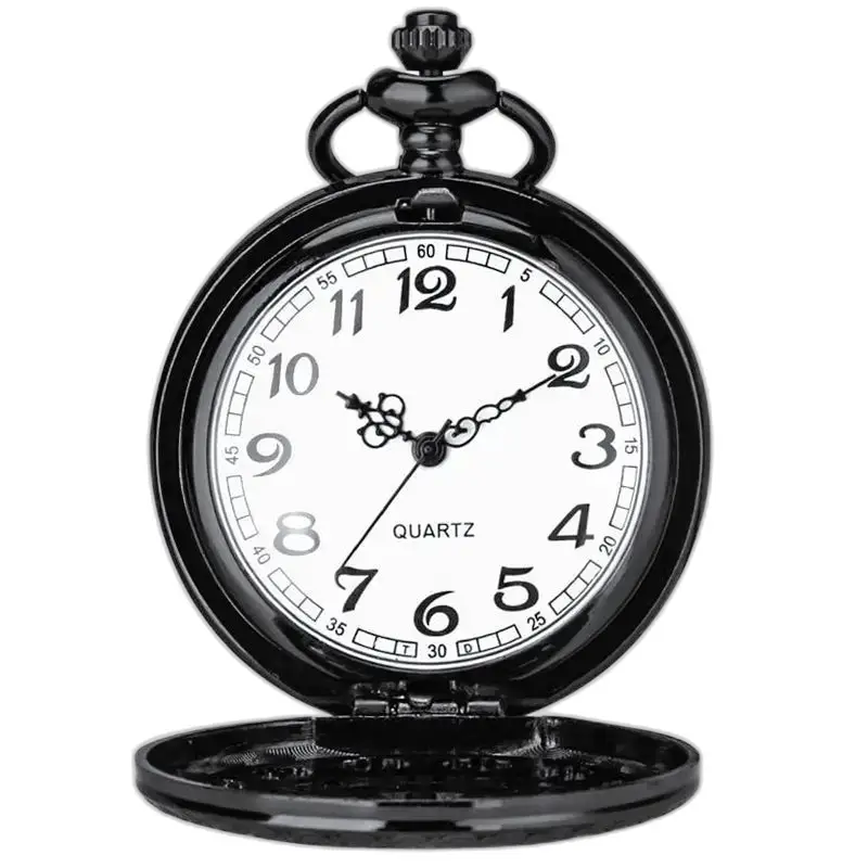 Zakhorloge ketting spin bloem zwart brons
