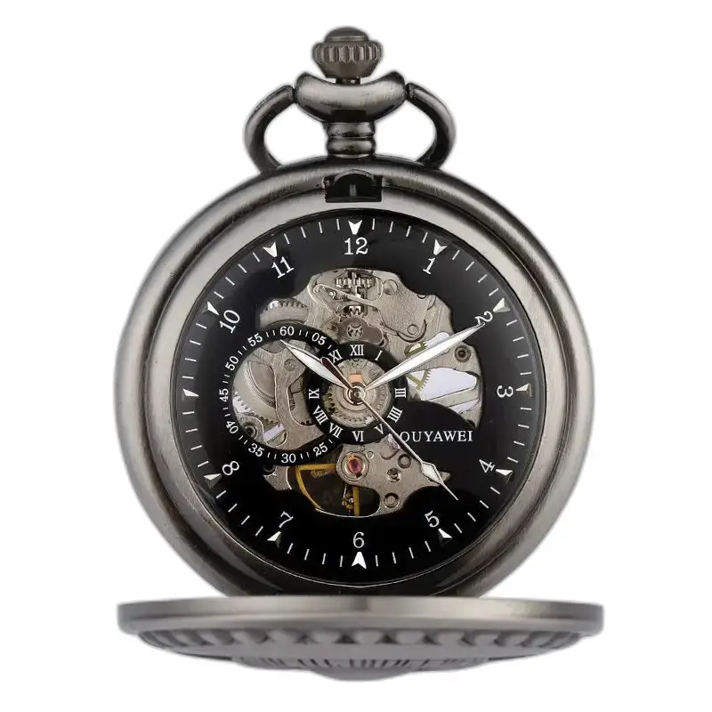 Prachtig vintage chic koperen zakhorloge met elegante gunmetal toon
