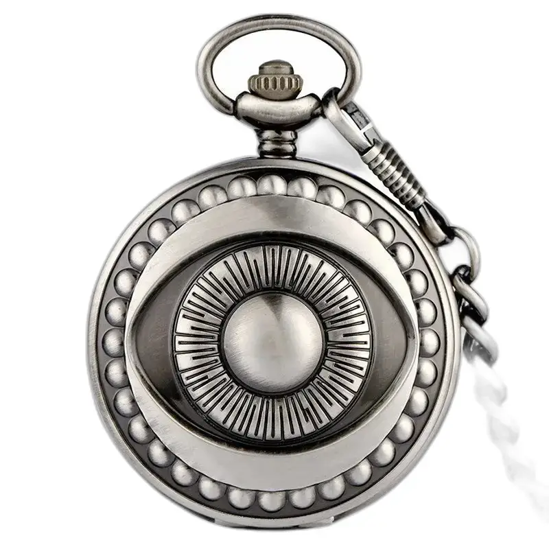 Prachtig koperen zakhorloge met elegant zilver design