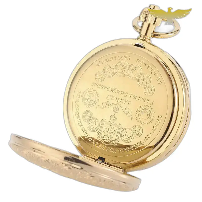 Golden Luxe Double Chasseur Zakhorloge, elegante gouden horlogehouder