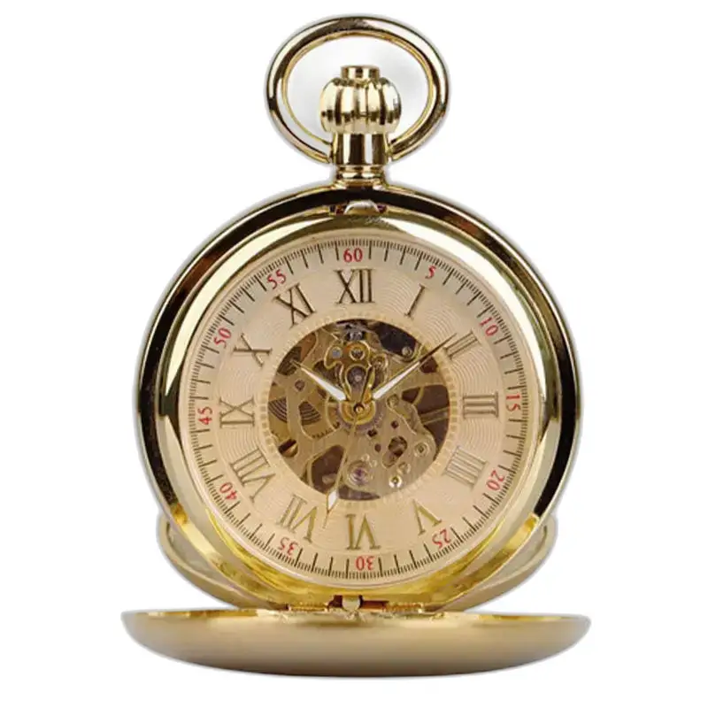 Double Chasseur Luxe heren dameszakhorloge in goud, elegant en klassiek