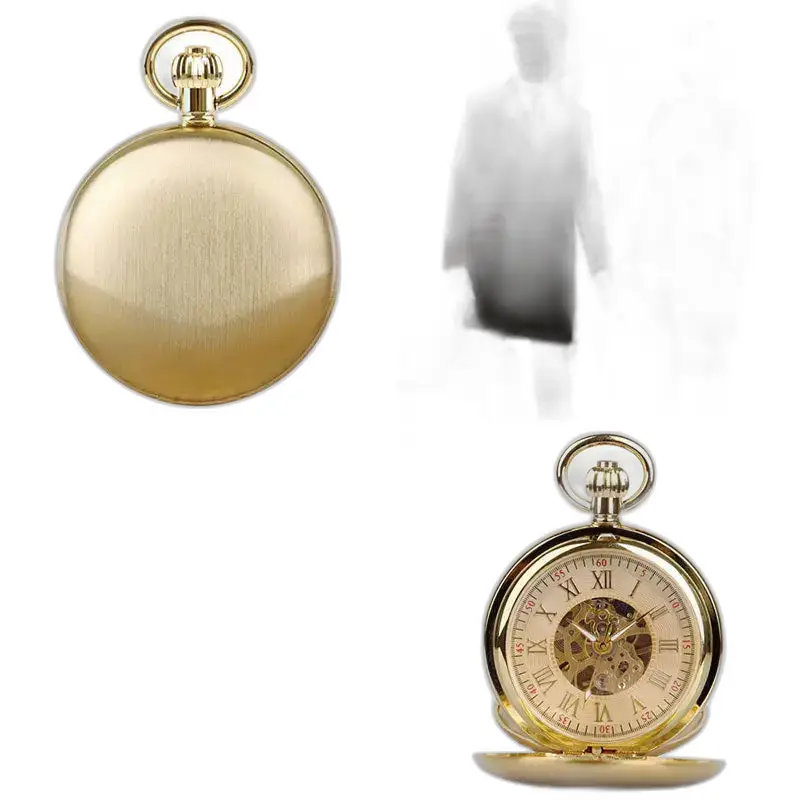 Dubbel Chasseur Zakhorloge Luxe Heren Dames met Gouden Zakhorloges