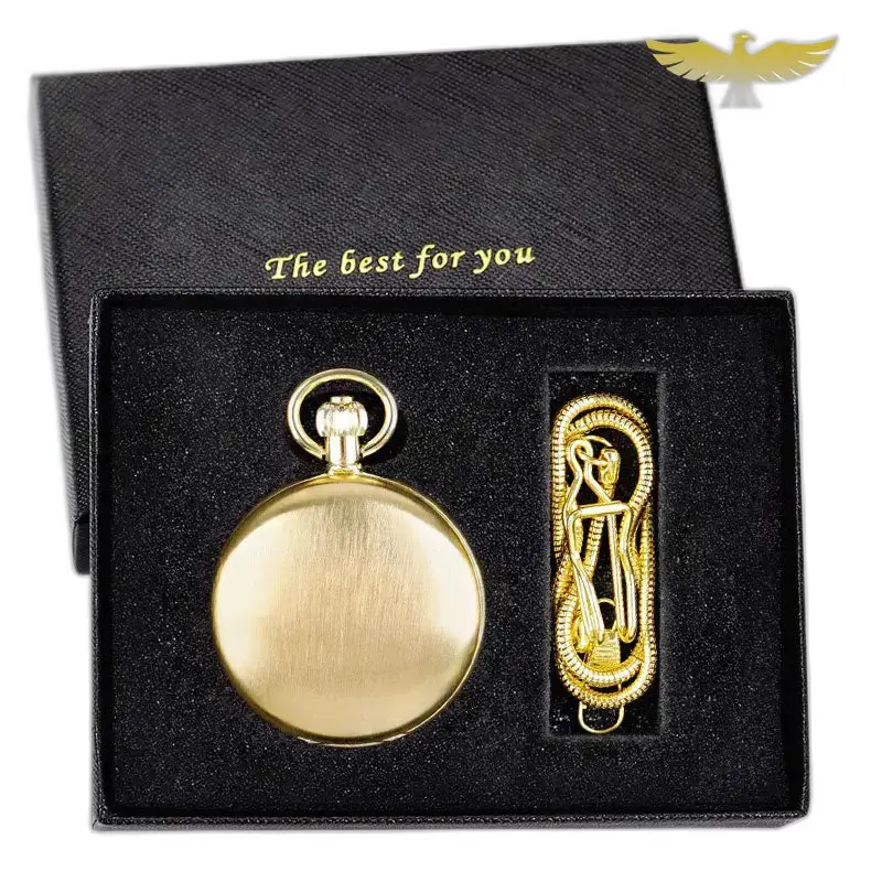 Double Chasseur Luxe heren dameszakhorloge met ketting in zwarte doos