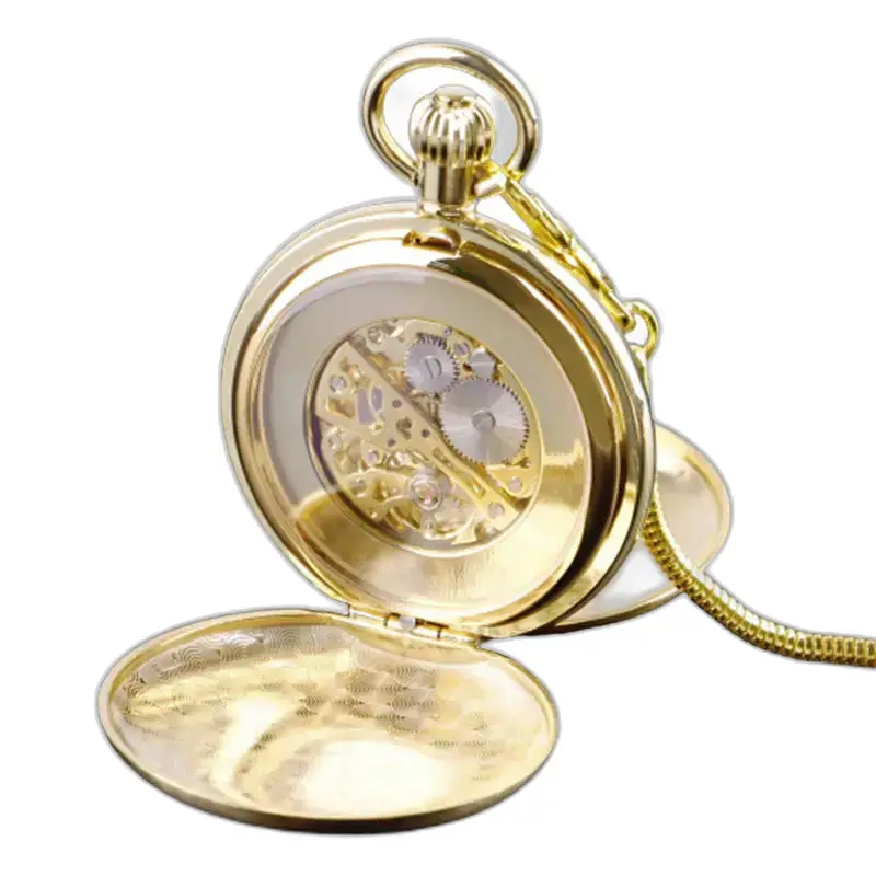 Double Chasseur Luxe heren-dameszakhorloge met een elegante gouden wijzerplaat