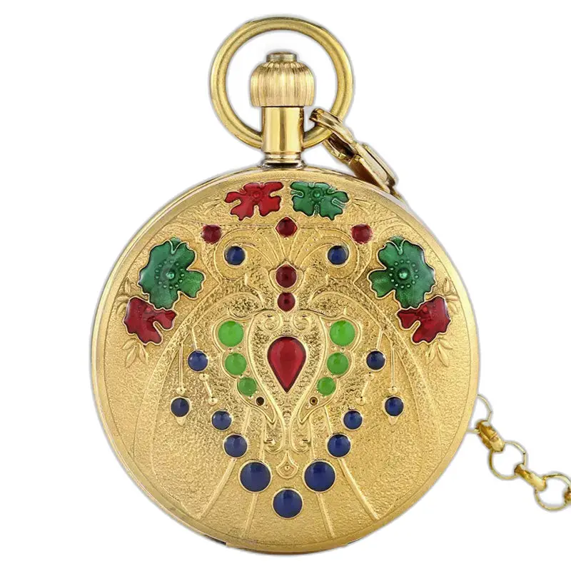 Gouden luxe dameszakhorloge met dubbele flappen en een elegant gouden ontwerp