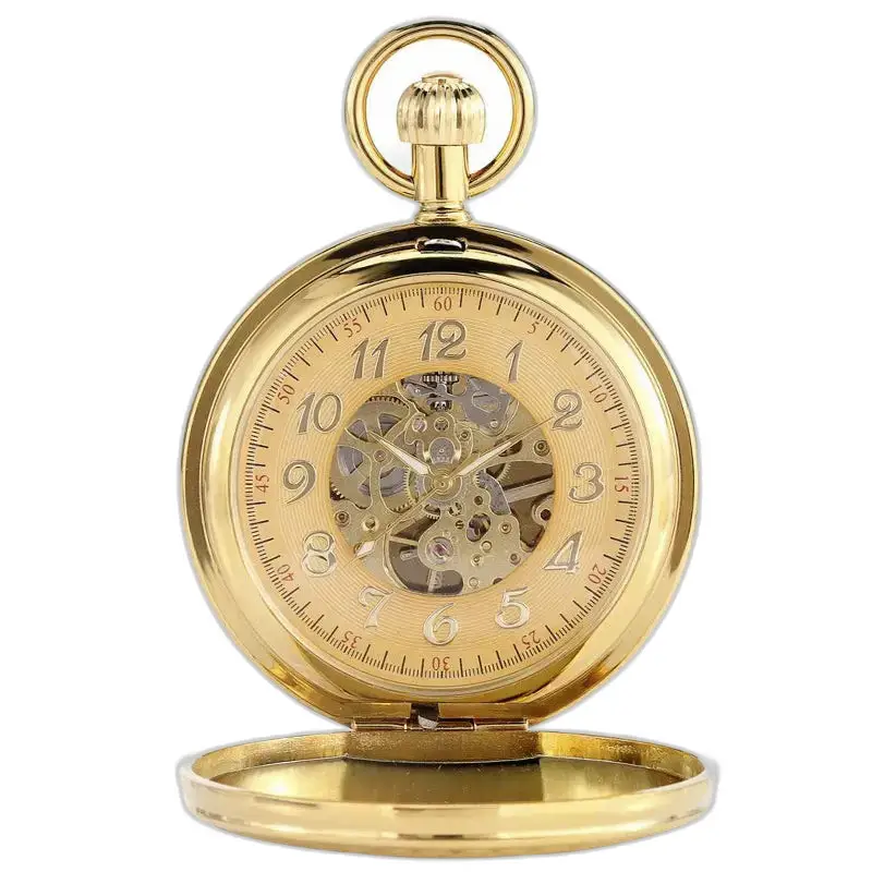 Dubbel Demi Hunter automatisch luxe zakhorloge in elegant en mechanisch goud