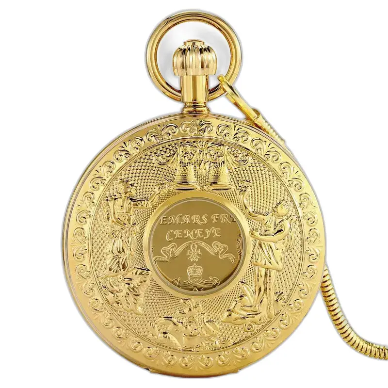 Luxe dubbel Demi Hunter automatisch zakhorloge in sierlijk en elegant goud