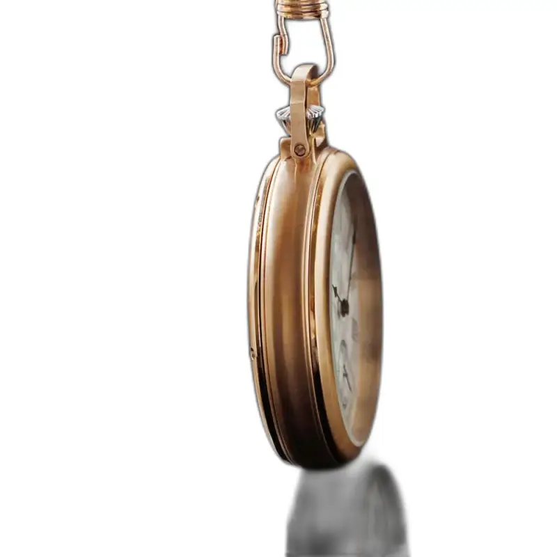 Elegant spiegelgoud mechanisch zakhorloge met glanzende gouden afwerking