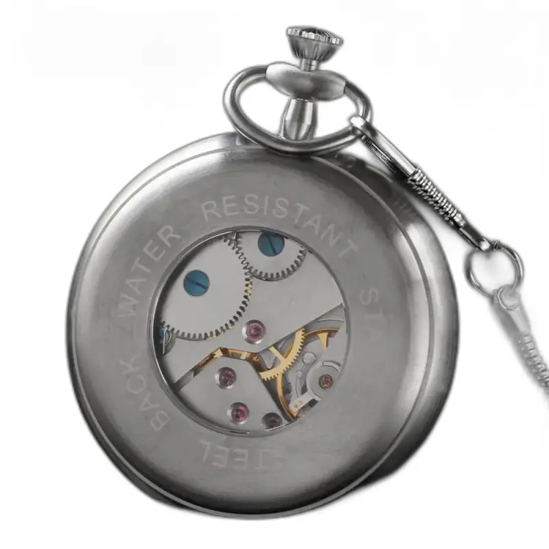 Elegant Mirror Gold Mechanisch zakhorloge met zichtbaar mechanisme en elegant ontwerp