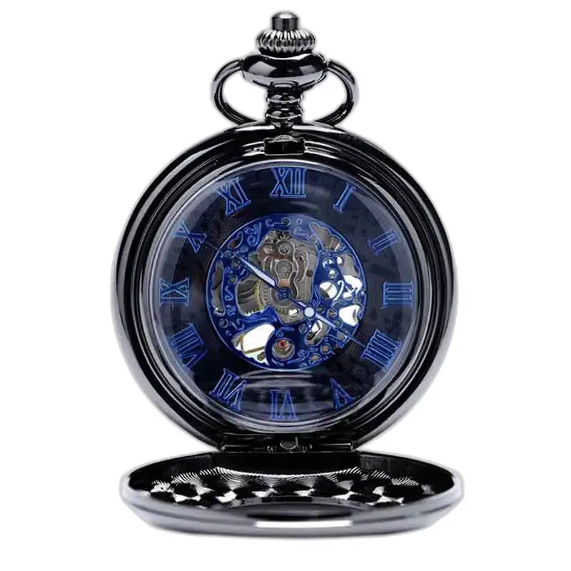Stijlvol herenzakhorloge met uniek design en geskeletteerde zwarte kast