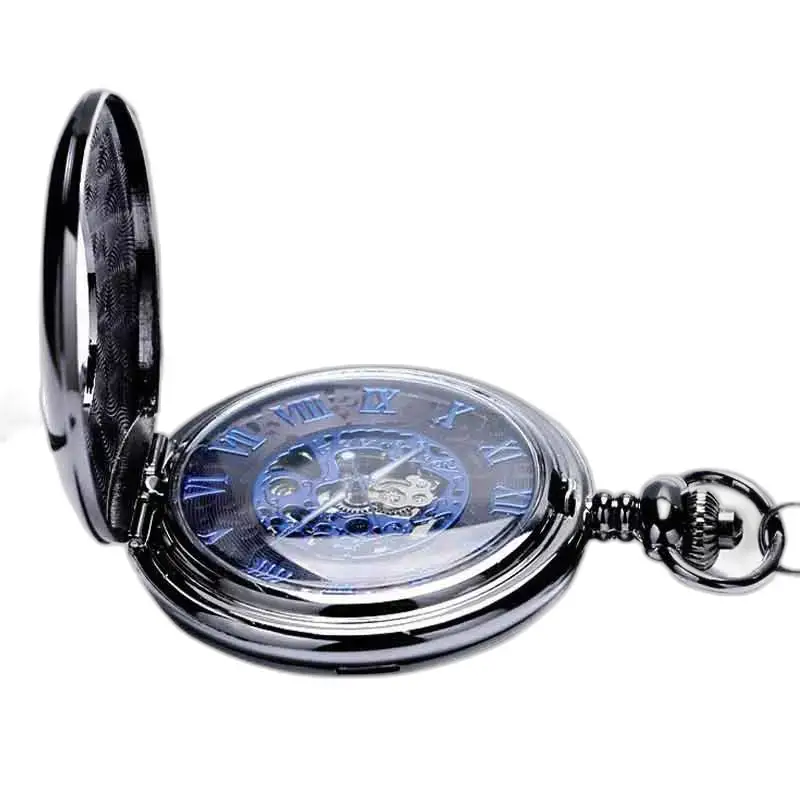 Stijlvol herenzakhorloge met een uniek design en zwart metalen kast