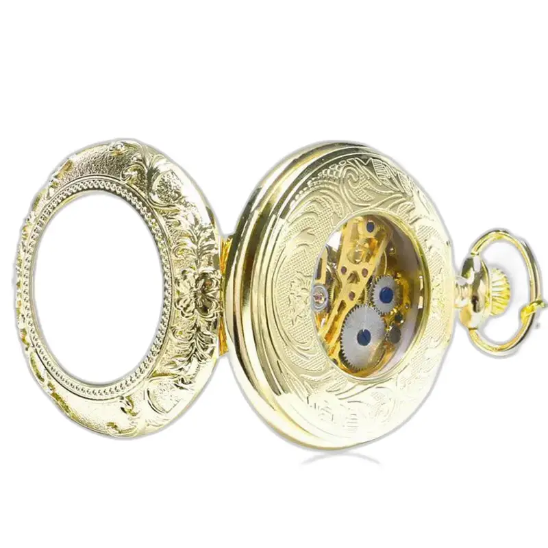 Golden Charm Luxe zakhorloge met zichtbaar mechanisme in sierlijk goud