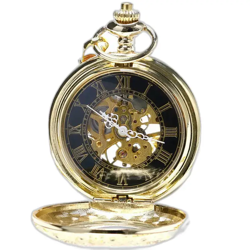 Golden Charm Luxe zakhorloge voor dames en heren, elegant gouden uurwerk