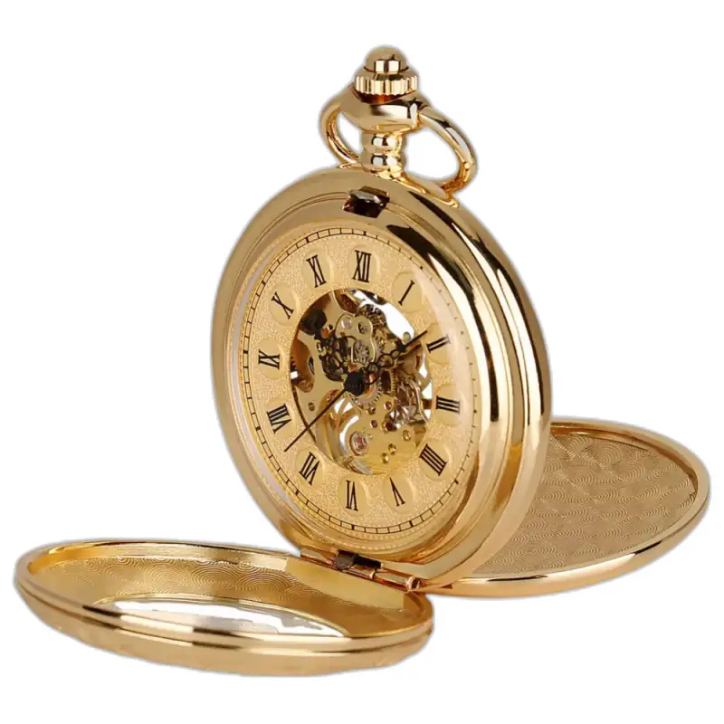 Golden Memory Luxe zakhorloge met elegante gouden afwerking en mechanisch