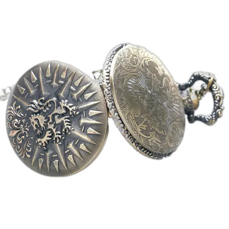 Game of Thrones Gouden Leeuw-zakhorloge met vintage bronzen ornamenten
