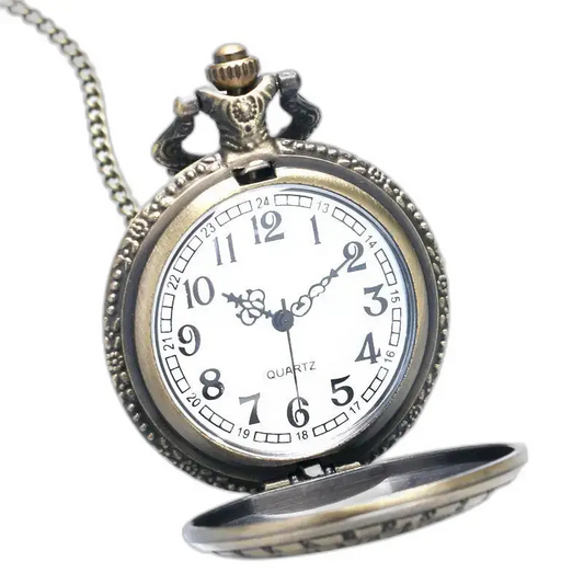 Vintage Golden Lion zakhorloge geïnspireerd door Game of Thrones met ketting