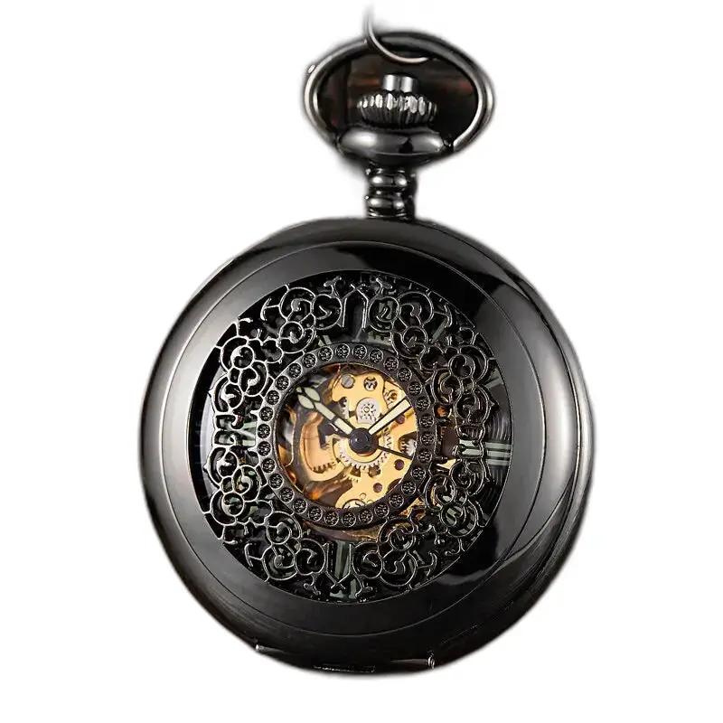 Montre à Gousset Lumineuse Spider Ruins avec un design noir orné élégant