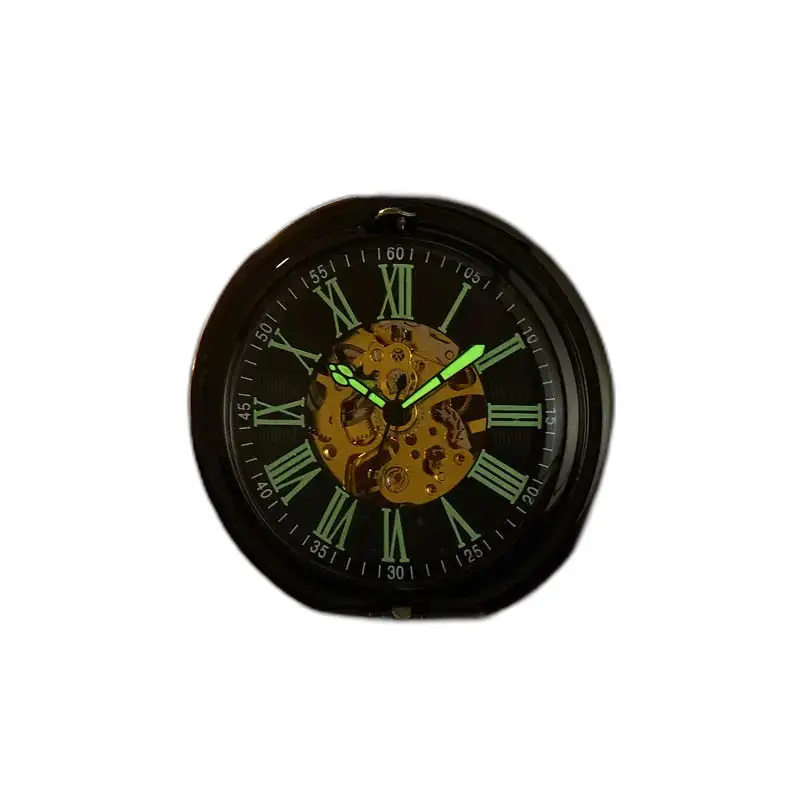 Zwarte skeletklok met Romeinse cijfers van het Spider Luminous zakhorloge