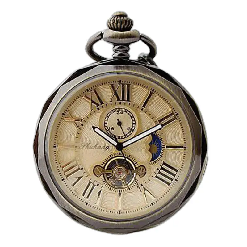 Lune Luxe zakhorloge voor dames en heren met antieke maanfase