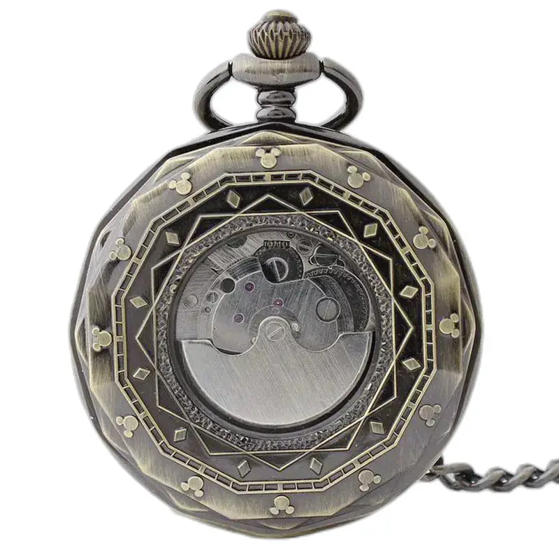 Lune Luxe heren dameszakhorloge met zichtbare tandwielen en bronskleur
