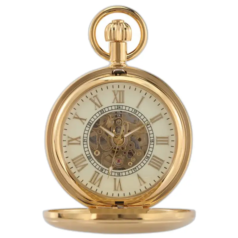 Bird Gold Garden Luxe zakhorloge met gouden wijzerplaat en verfijnde ornamenten