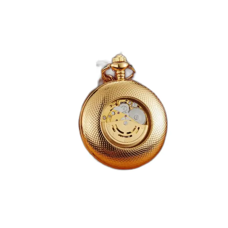 Luxe klassiek automatisch zakhorloge in goud met elegant mechanisch mechanisme