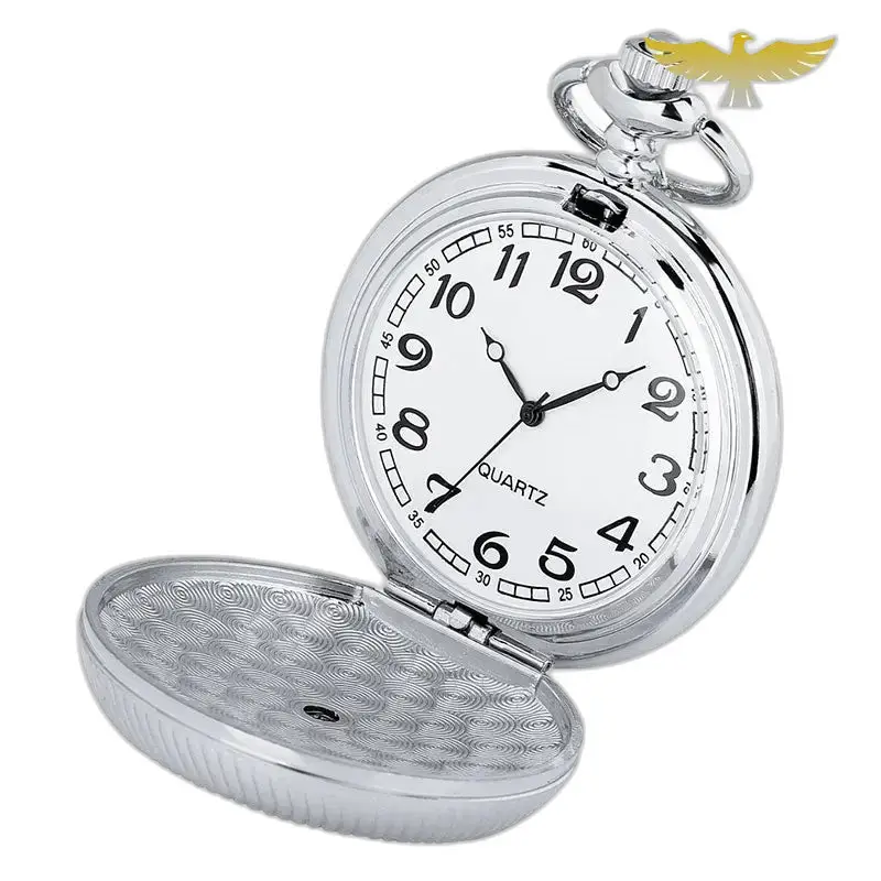 Luxe zakhorloge met opening, smaragd roterende ketting voor dames en heren