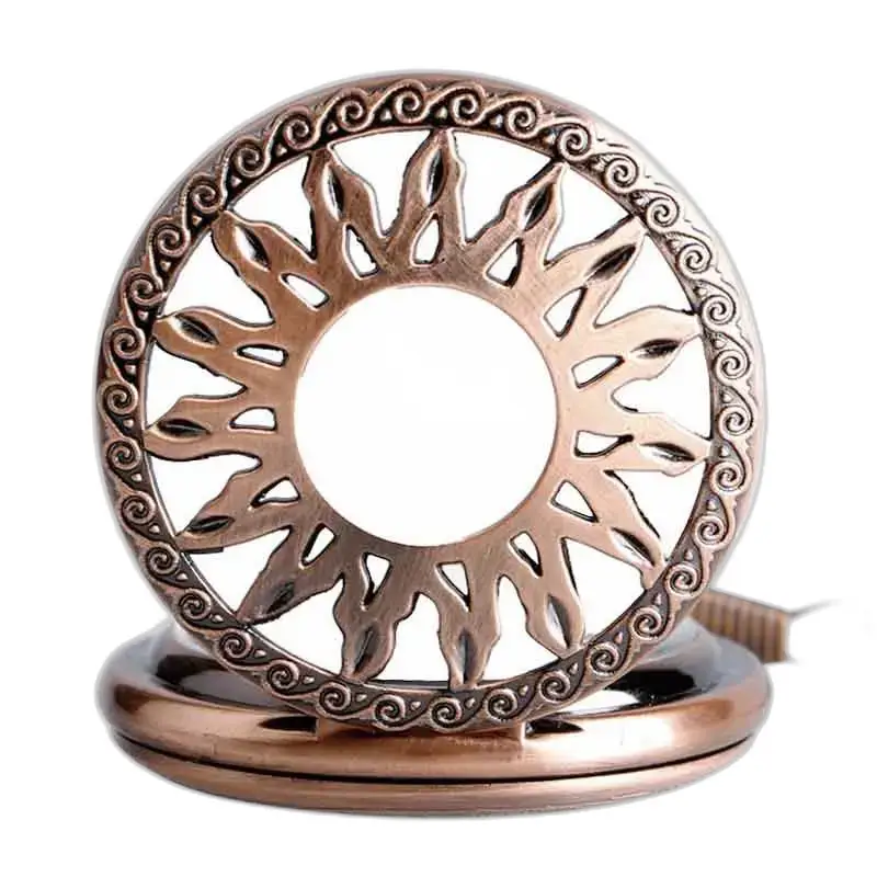 Carnelian luxe zakhorloge met sierlijke bronzen kast en zichtbaar mechanisme