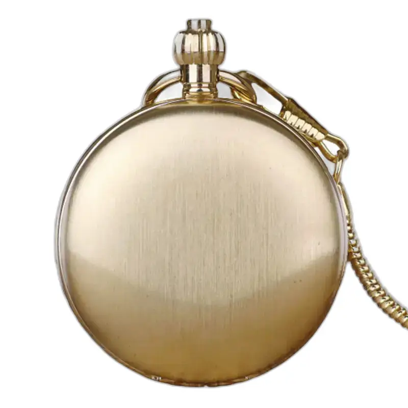 Luxe gouden zakhorloge met dubbele klep en elegante en verfijnde maanfase