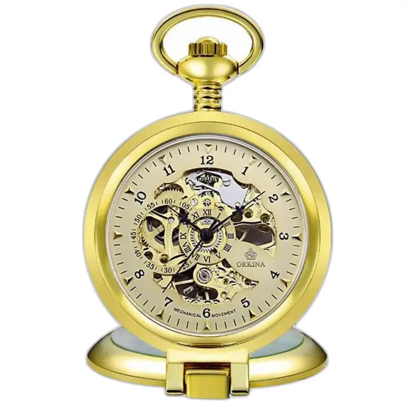 Orkina gouden zakhorloge met elegant mechanisch uurwerk