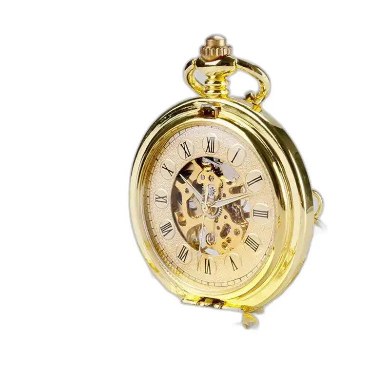 Luxe mechanisch zakhorloge met gouden handopwinding met mechanisch uurwerk