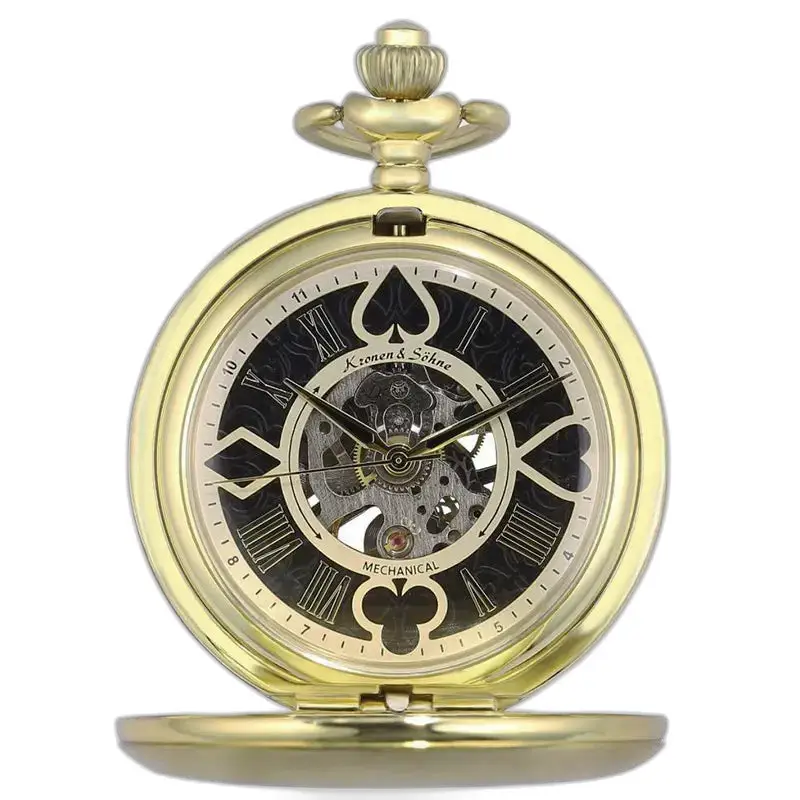 Luxe gouden mechanisch zakhorloge combineert elegantie en verfijnd mechanisch uurwerk