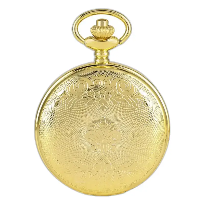 Luxe Skeleton Gold zakhorloge met Romeinse cijfers in een verfijnd design