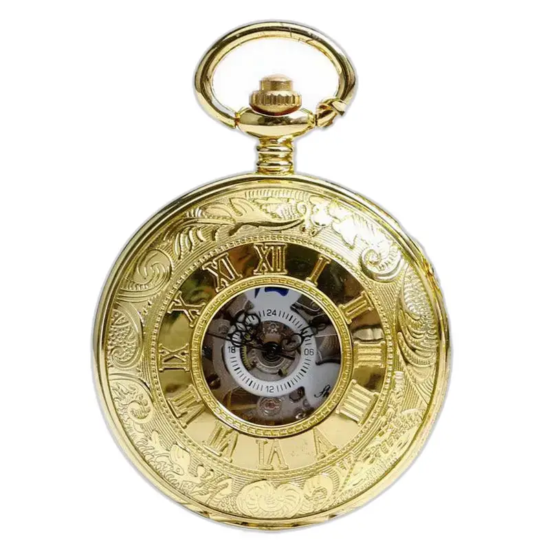 Luxe Vintage Mechanisch zakhorloge met een prachtig gouden design