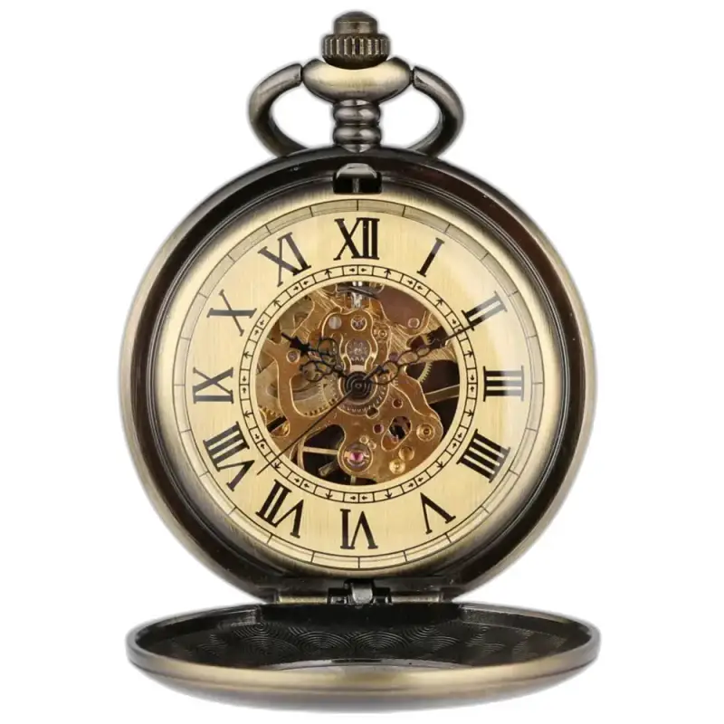 Luxe Dream Bronze herenzakhorloge, elegant mechanisch antiek horloge