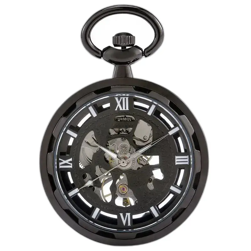 Black Dream Chic mechanisch zakhorloge met elegant zwart mechanisme