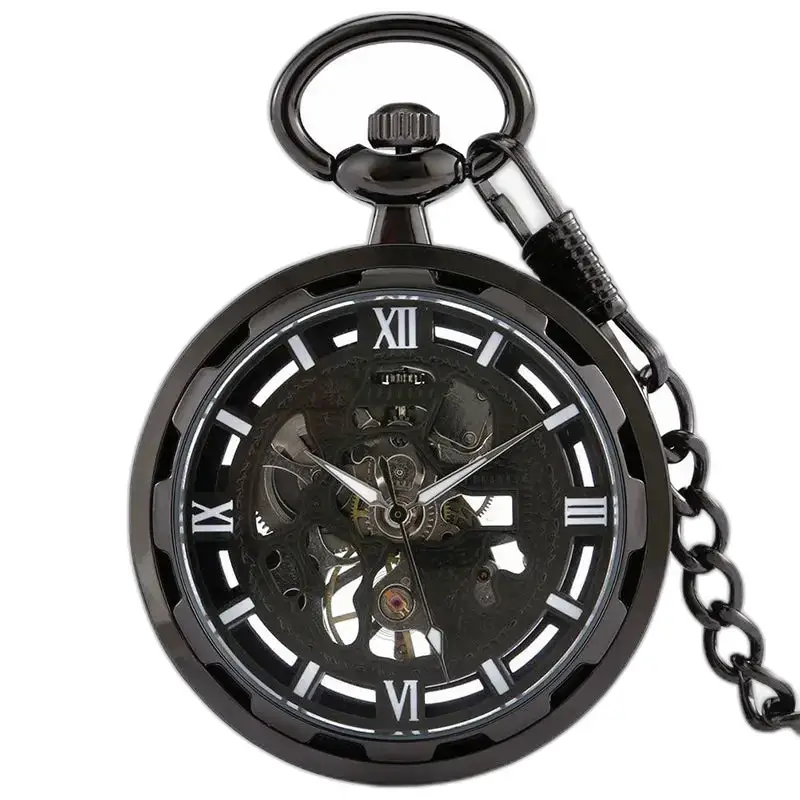 Black Dream Chic Mechanisch zakhorloge met elegant zwart skelet
