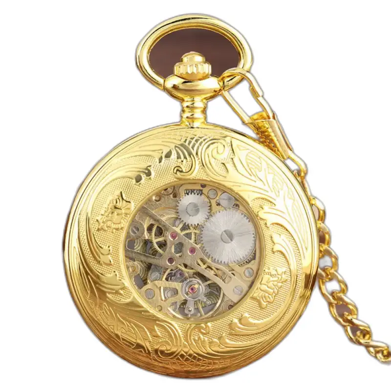Heritage Bronze Mechanisch zakhorloge met gouden details en zichtbaar mechanisme