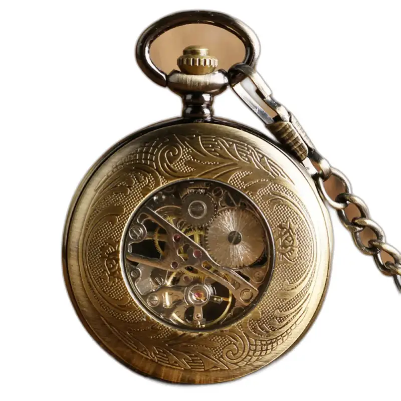 Vintage Heritage Bronzen mechanisch zakhorloge met sierlijk bronzen ontwerp