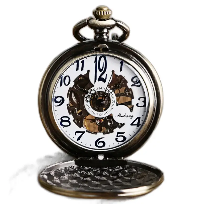 Vintage Heritage Bronzen mechanisch zakhorloge met elegant antiek ontwerp